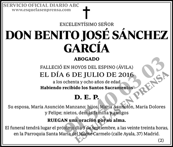 Benito José Sánchez García